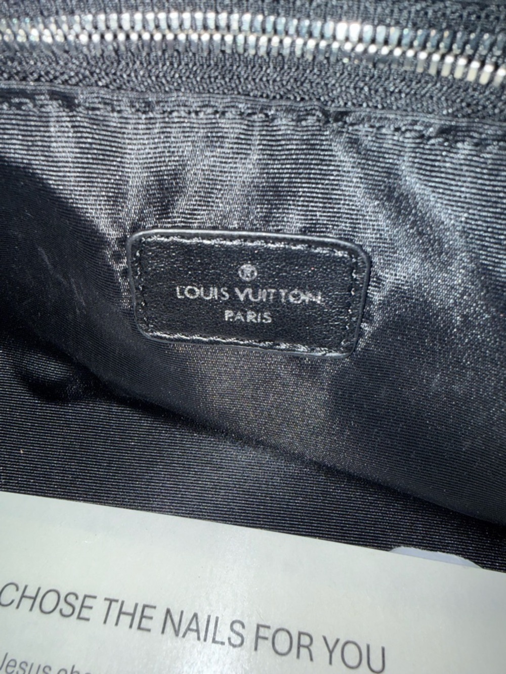 Louis Vuitton Black Leather Shoulder Bag with Monogram Strap and Chain - Picture 3 of 4